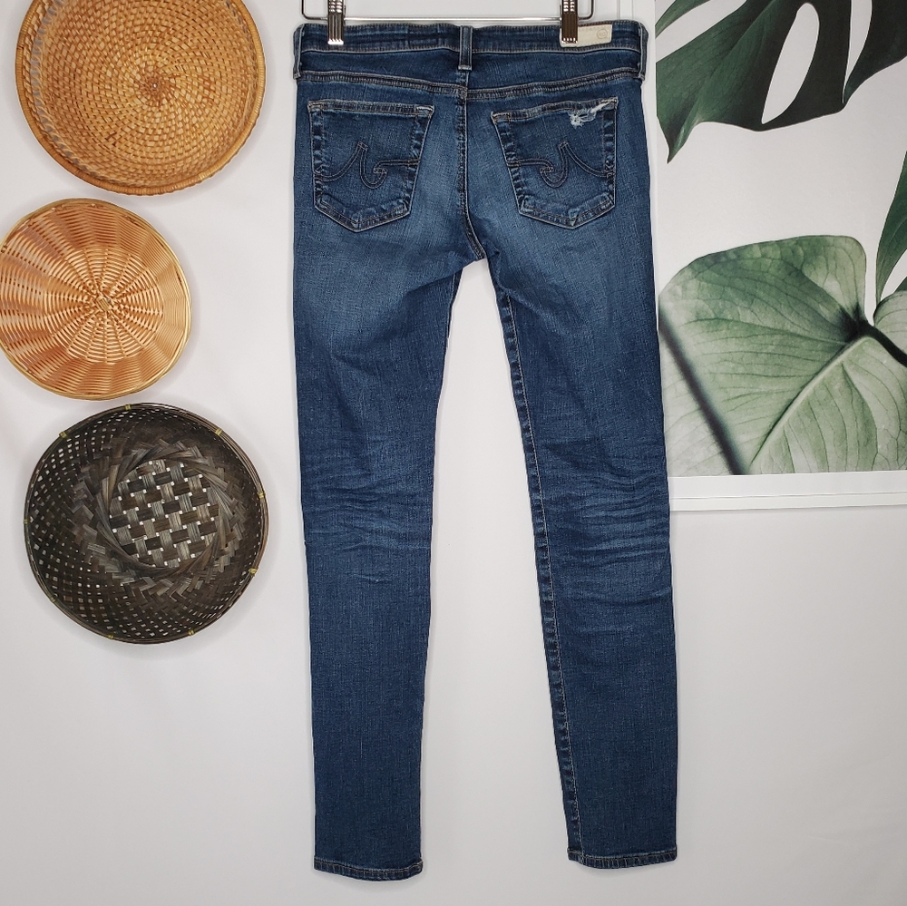 AG Adriano Goldschmied  Stevie Slim Ankle Distressed Destroyed Jeans Blue Boho - Picture 5 of 7